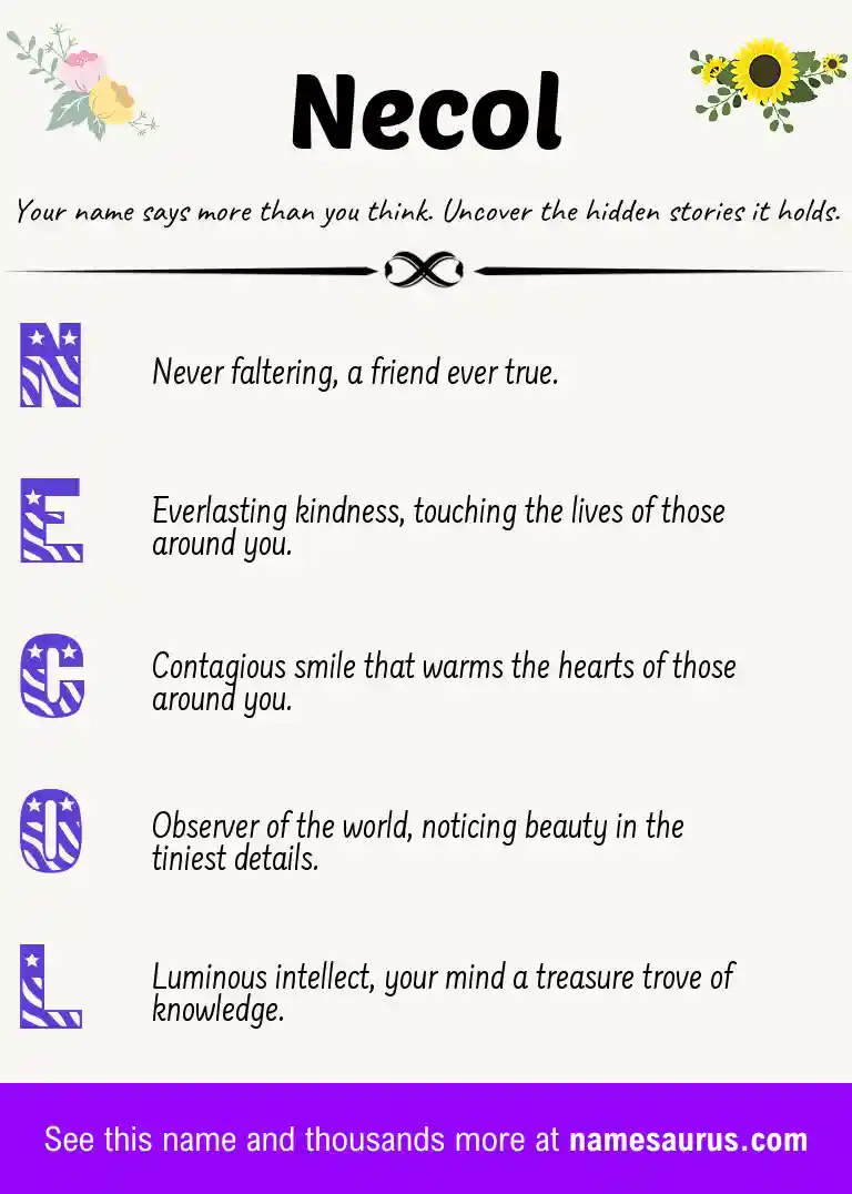 Acrostic poem about Necol.