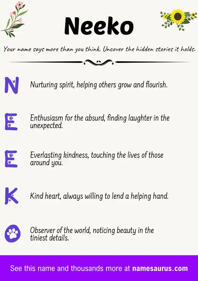 Acrostic poem about Neeko.
