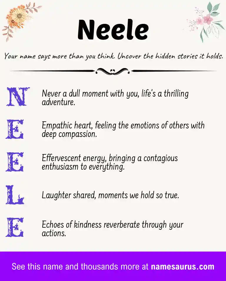 Acrostic poem about Neele.