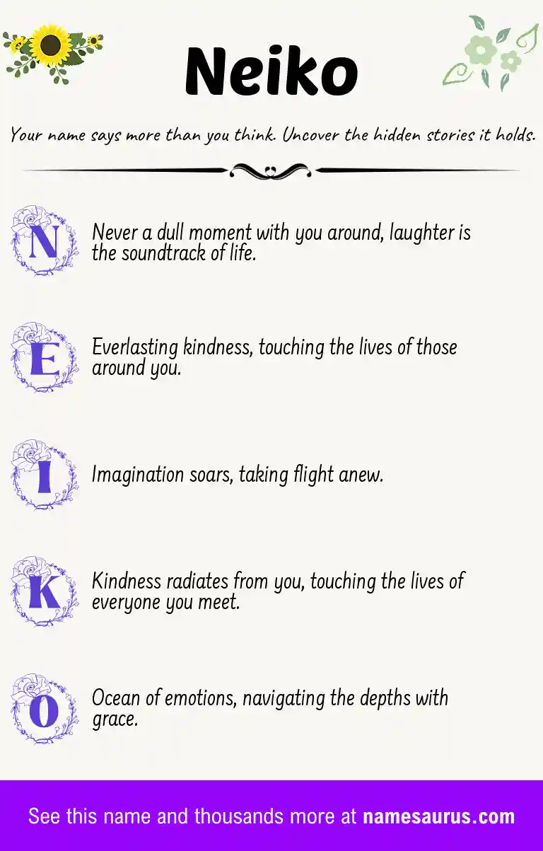 Acrostic poem about Neiko.
