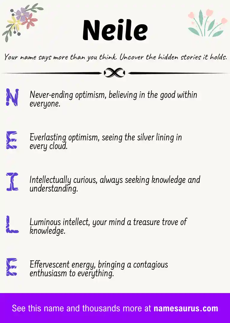 Acrostic poem about Neile.