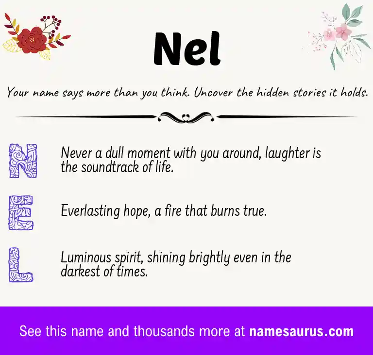 Acrostic poem about Nel.