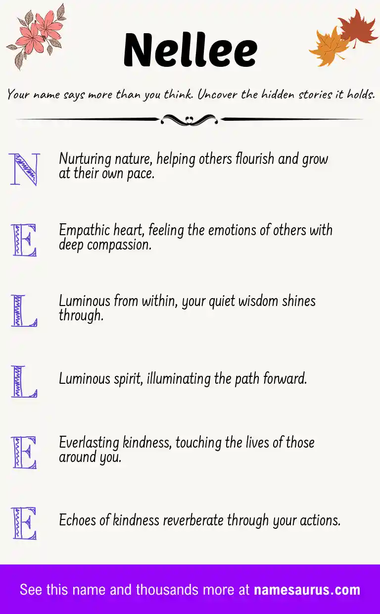 Acrostic poem about Nellee.