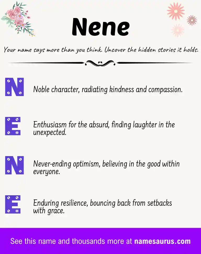 Acrostic poem about Nene.