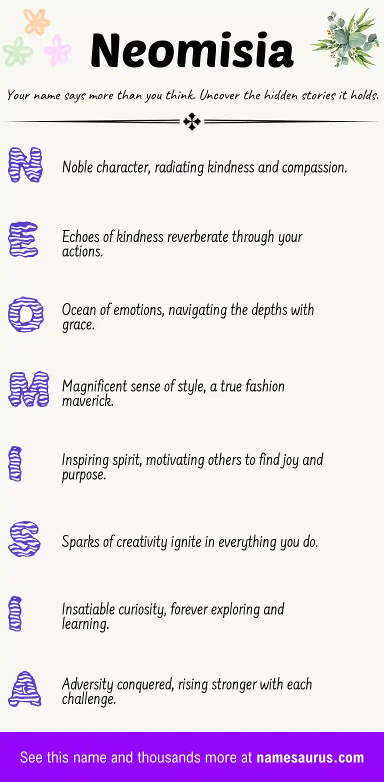 Acrostic poem about Neomisia.