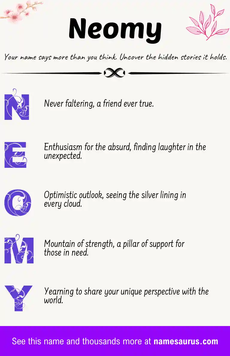 Acrostic poem about Neomy.