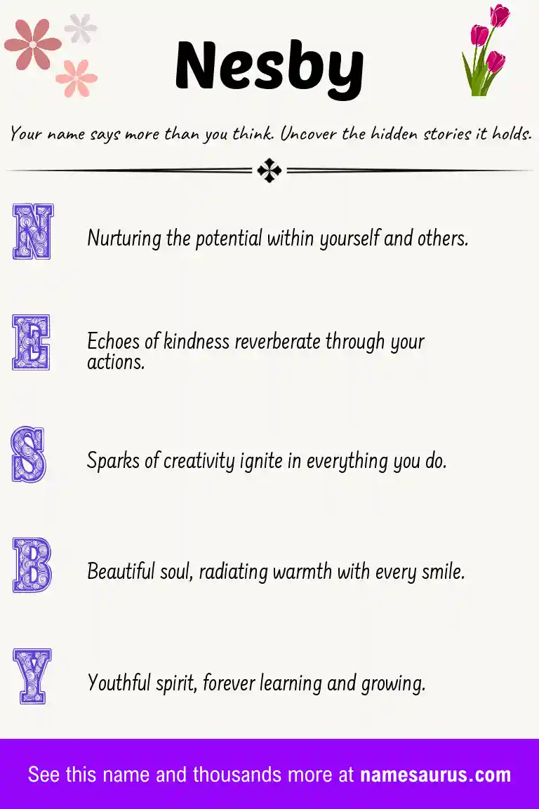 Acrostic poem about Nesby.