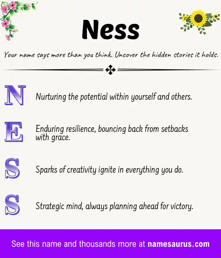 Acrostic poem about Ness.