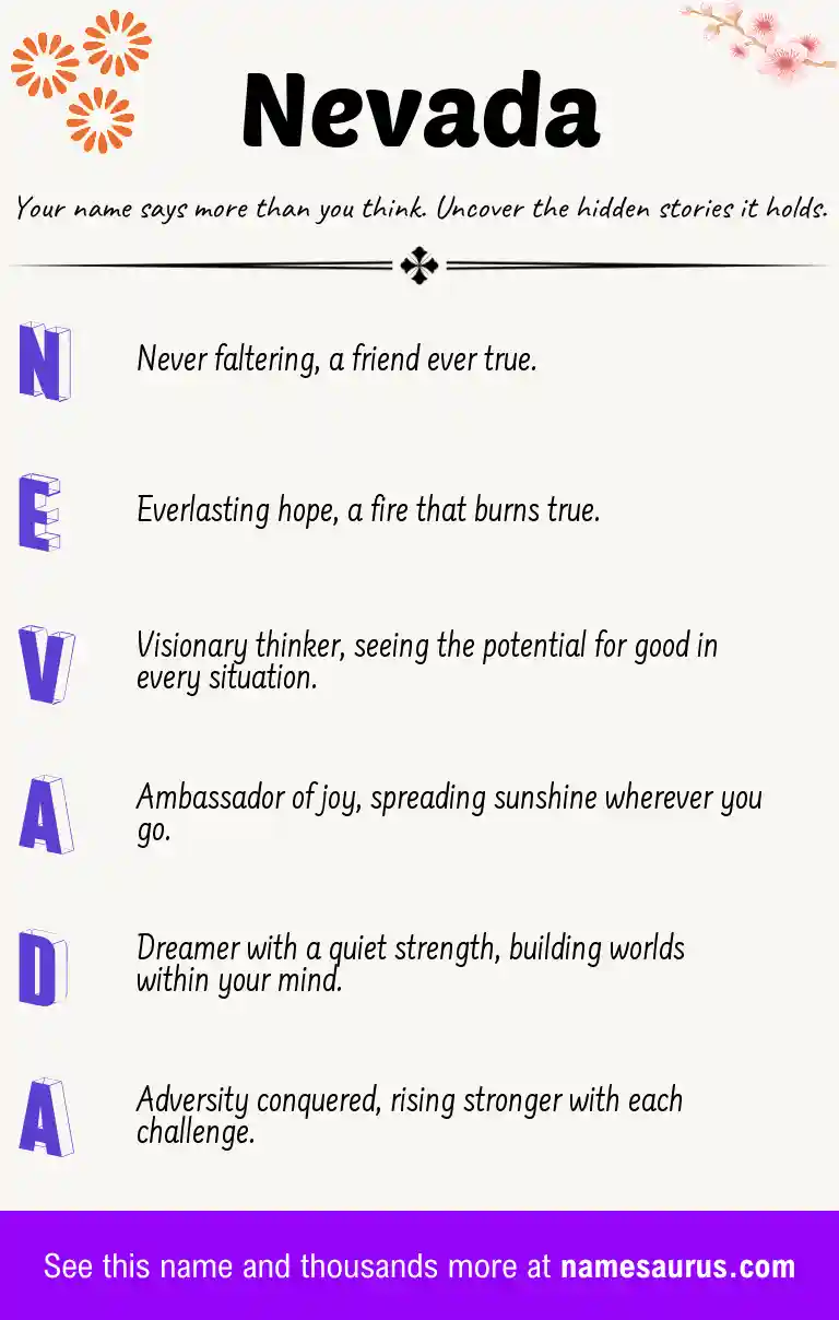 Acrostic poem about Nevada.