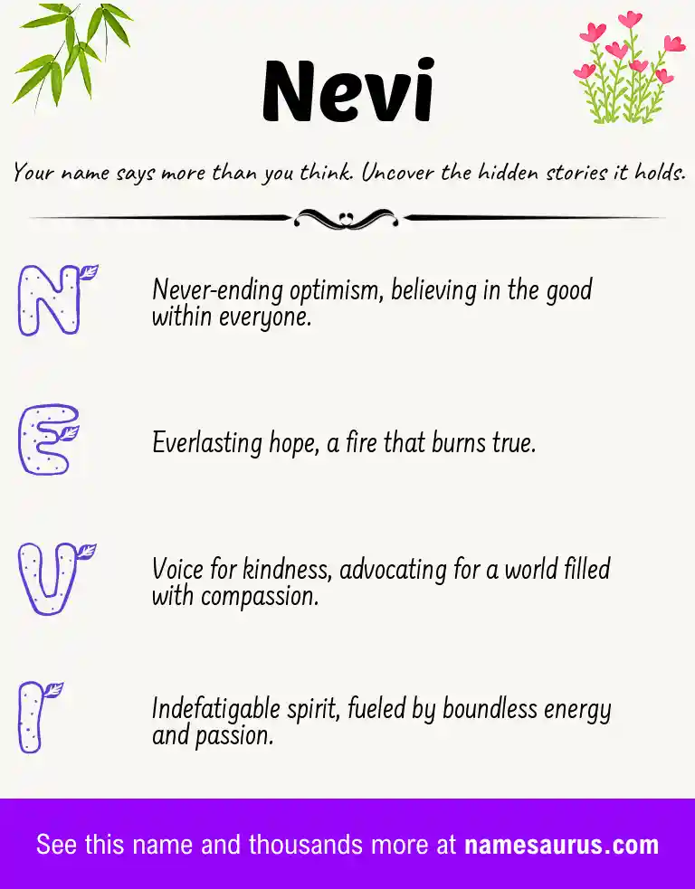 Acrostic poem about Nevi.