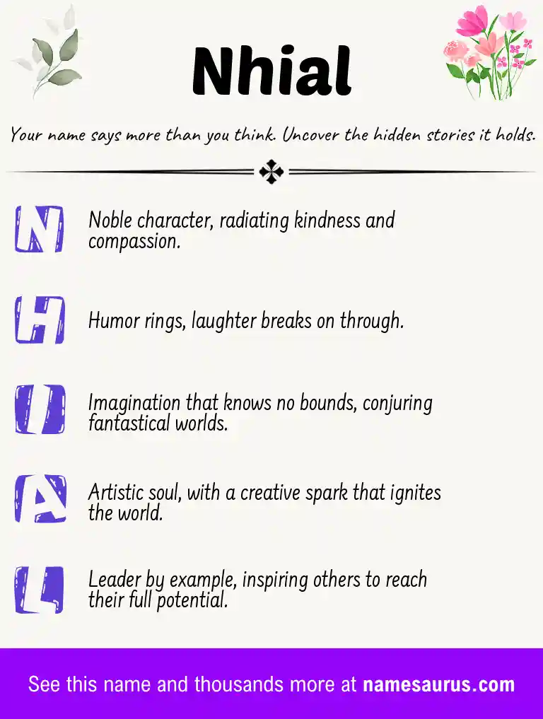 Acrostic poem about Nhial.