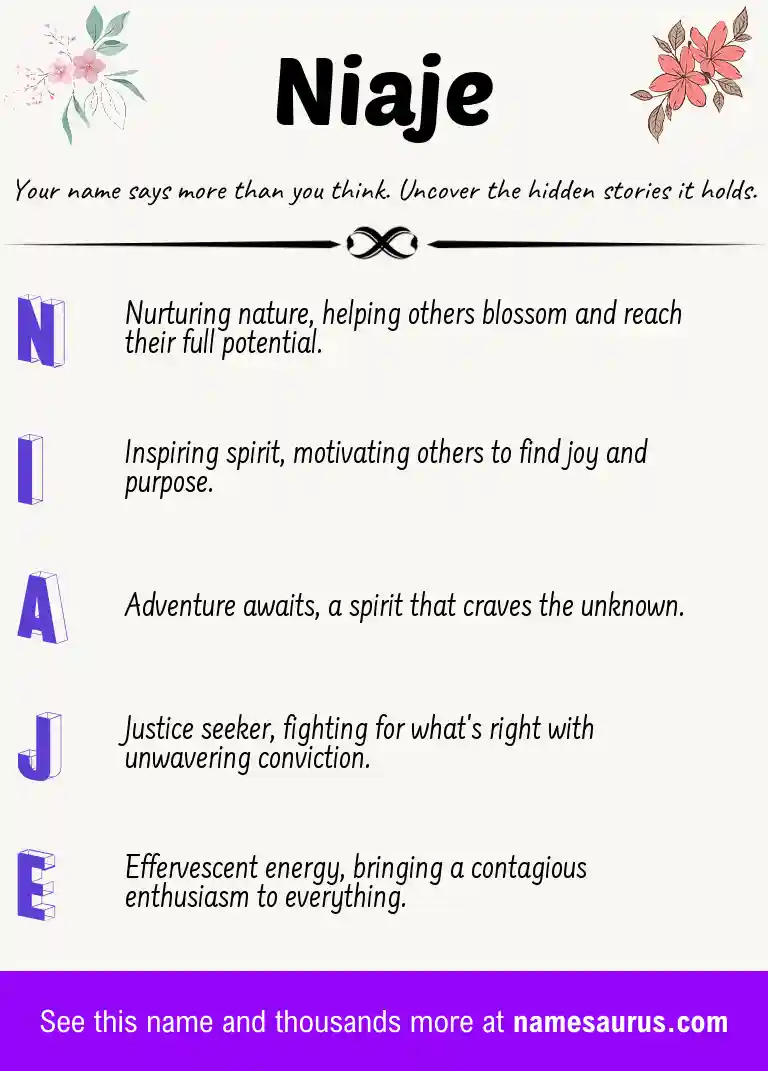 Acrostic poem about Niaje.