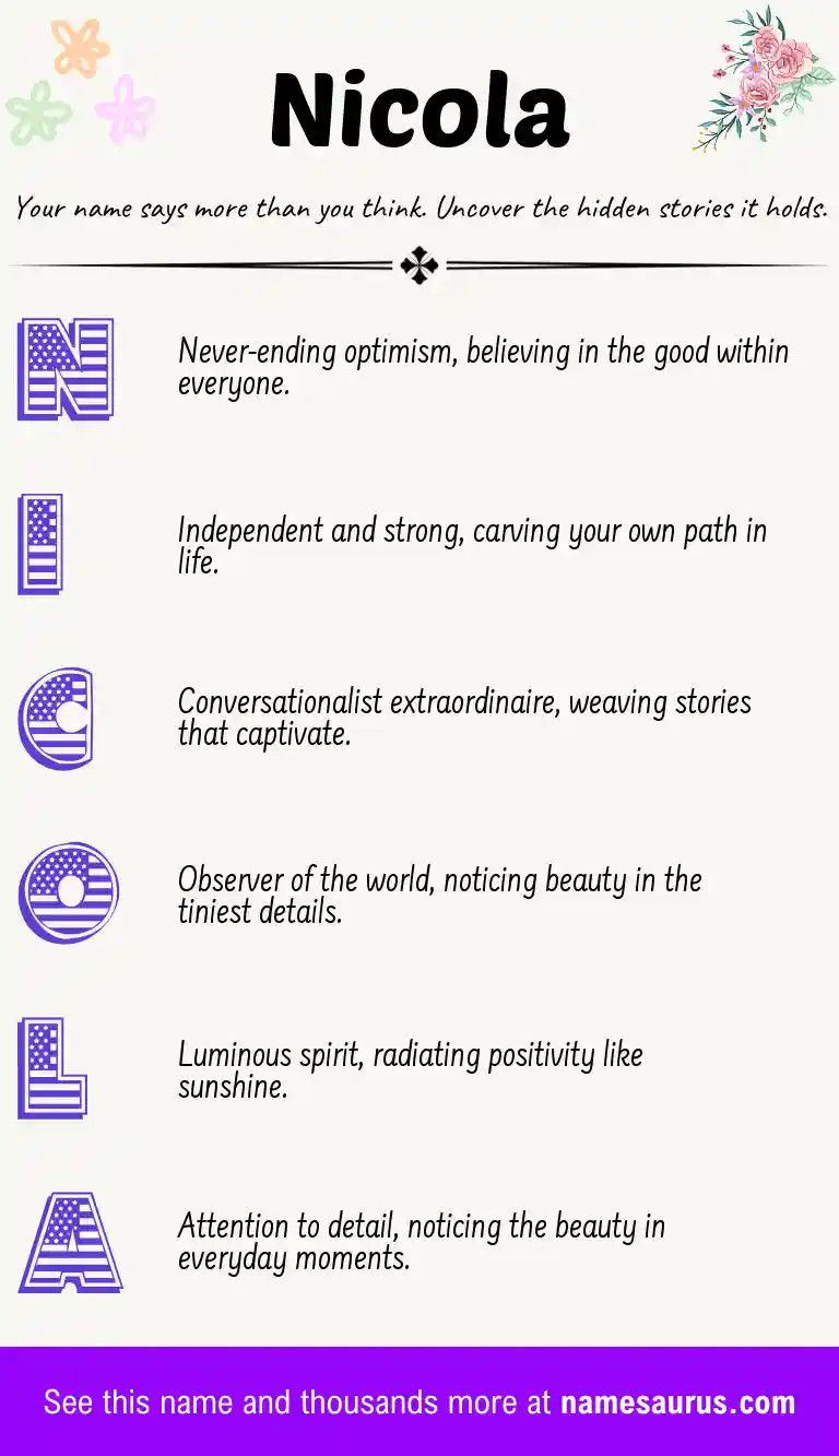 Acrostic poem about Nicola.