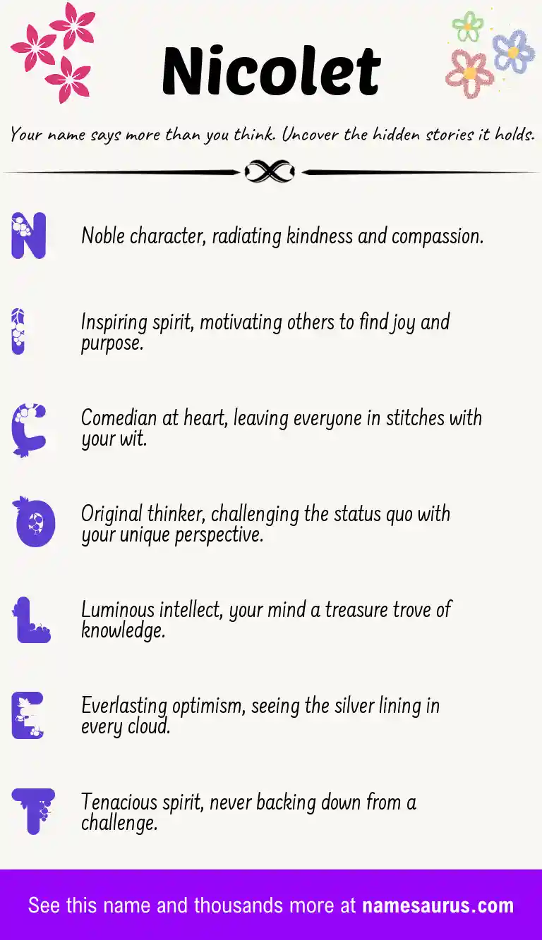 Acrostic poem about Nicolet.