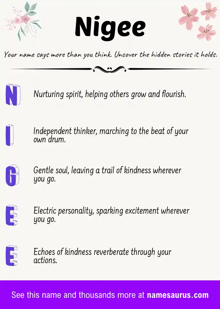 Acrostic poem about Nigee.