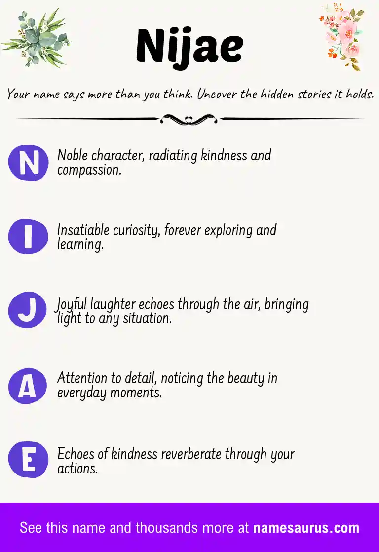 Acrostic poem about Nijae.