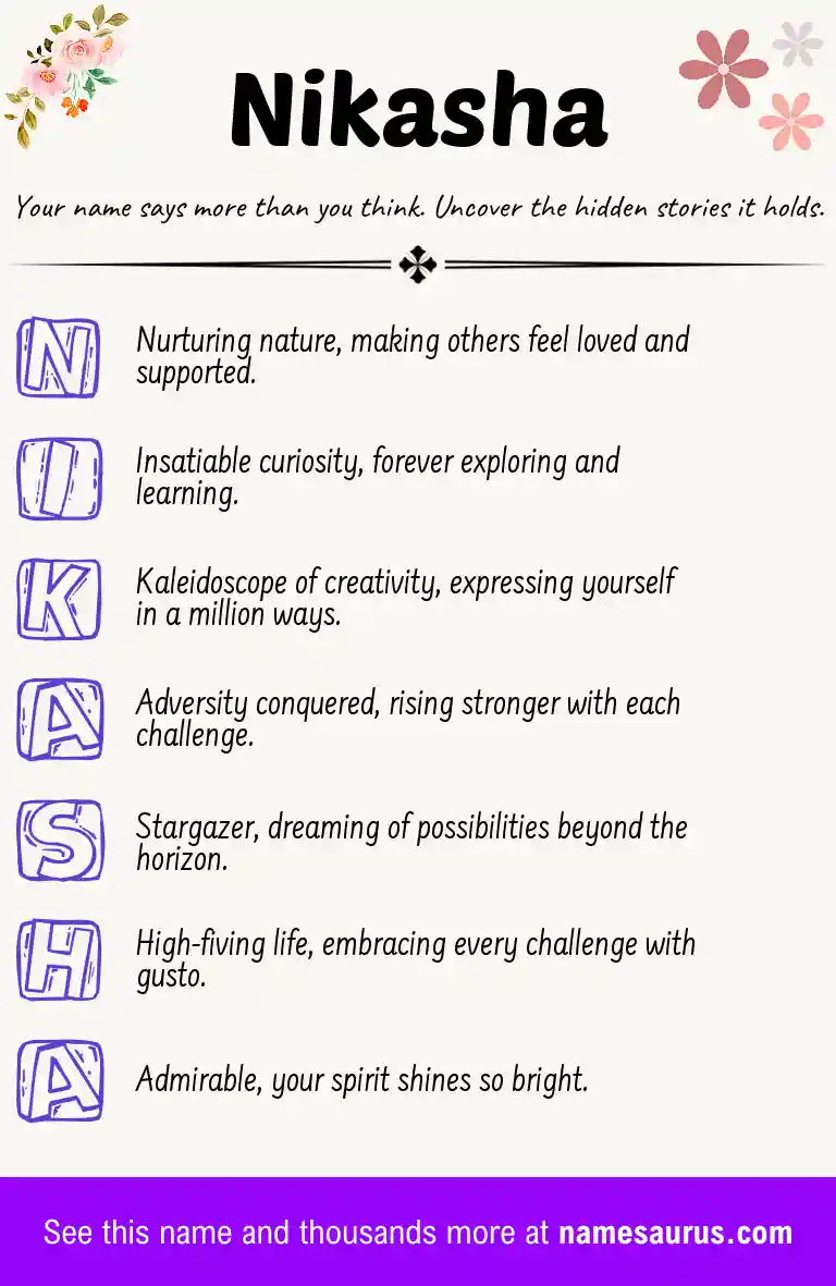 Acrostic poem about Nikasha.