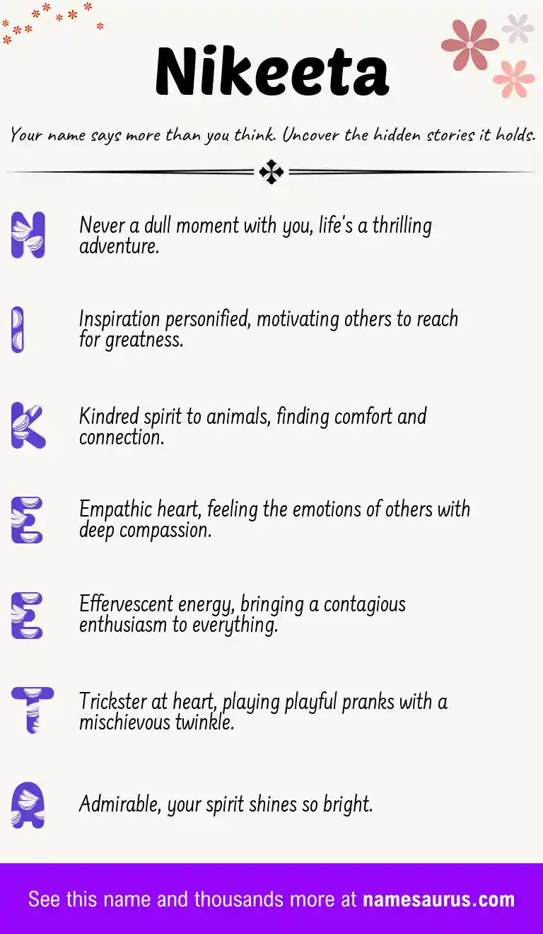Acrostic poem about Nikeeta.