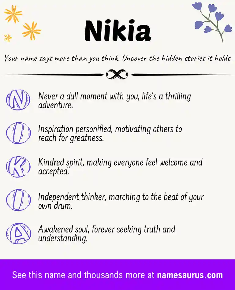 Acrostic poem about Nikia.