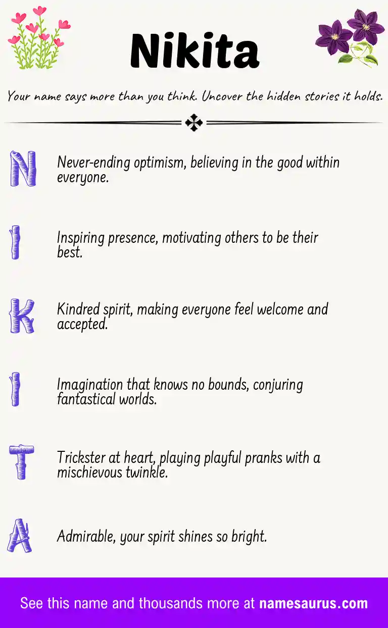 Acrostic poem about Nikita.