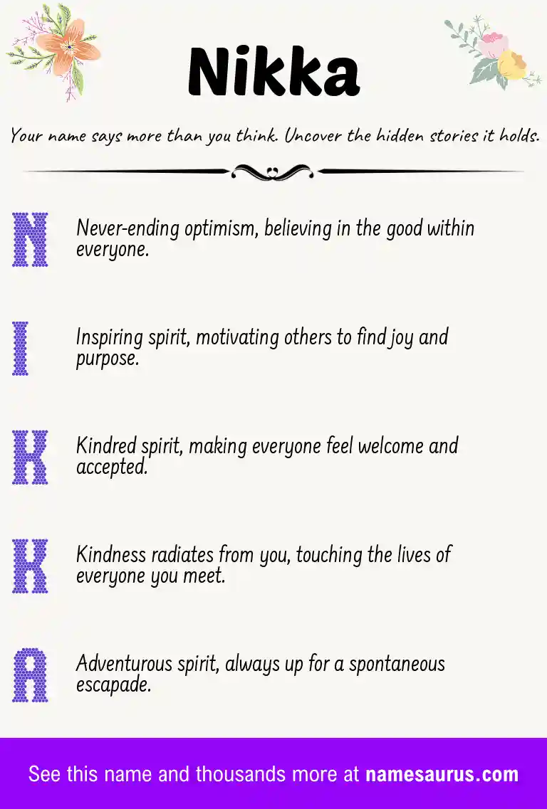 Acrostic poem about Nikka.