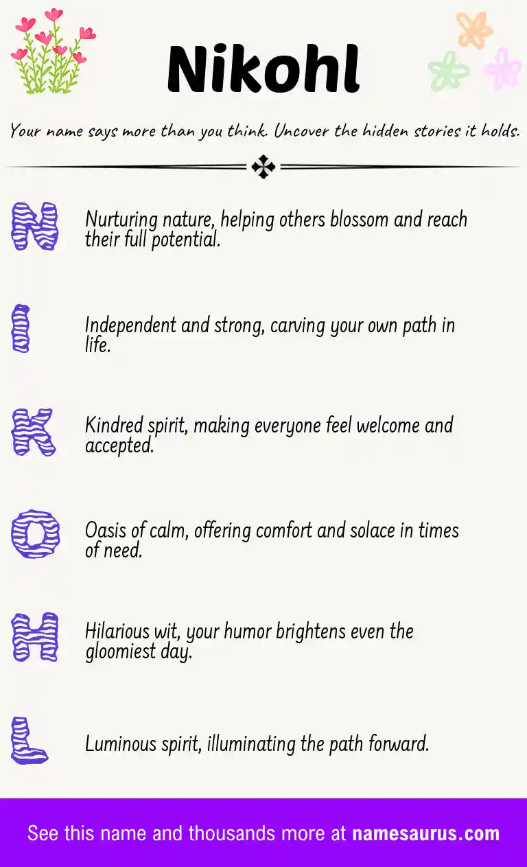 Acrostic poem about Nikohl.