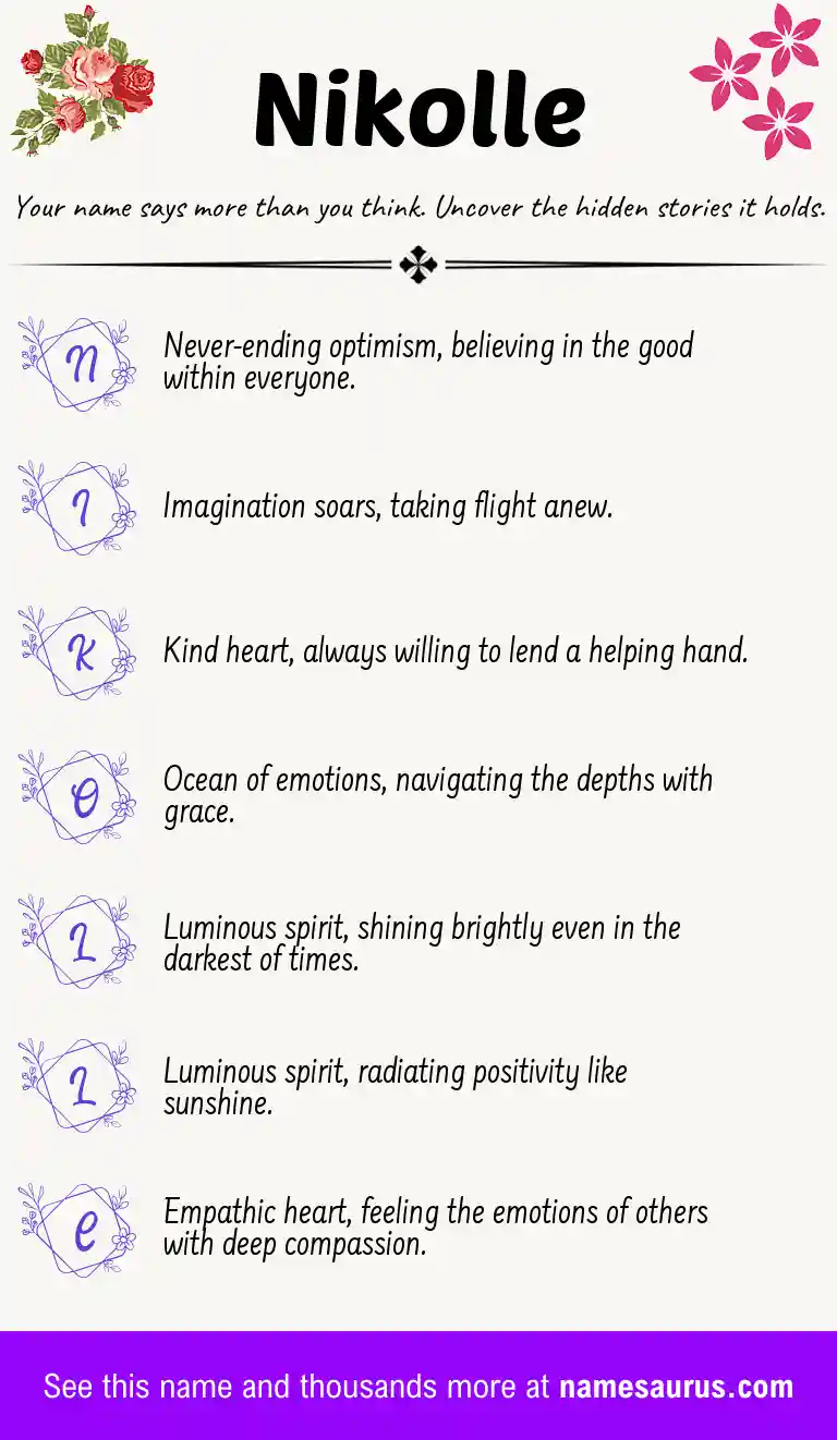 Acrostic poem about Nikolle.