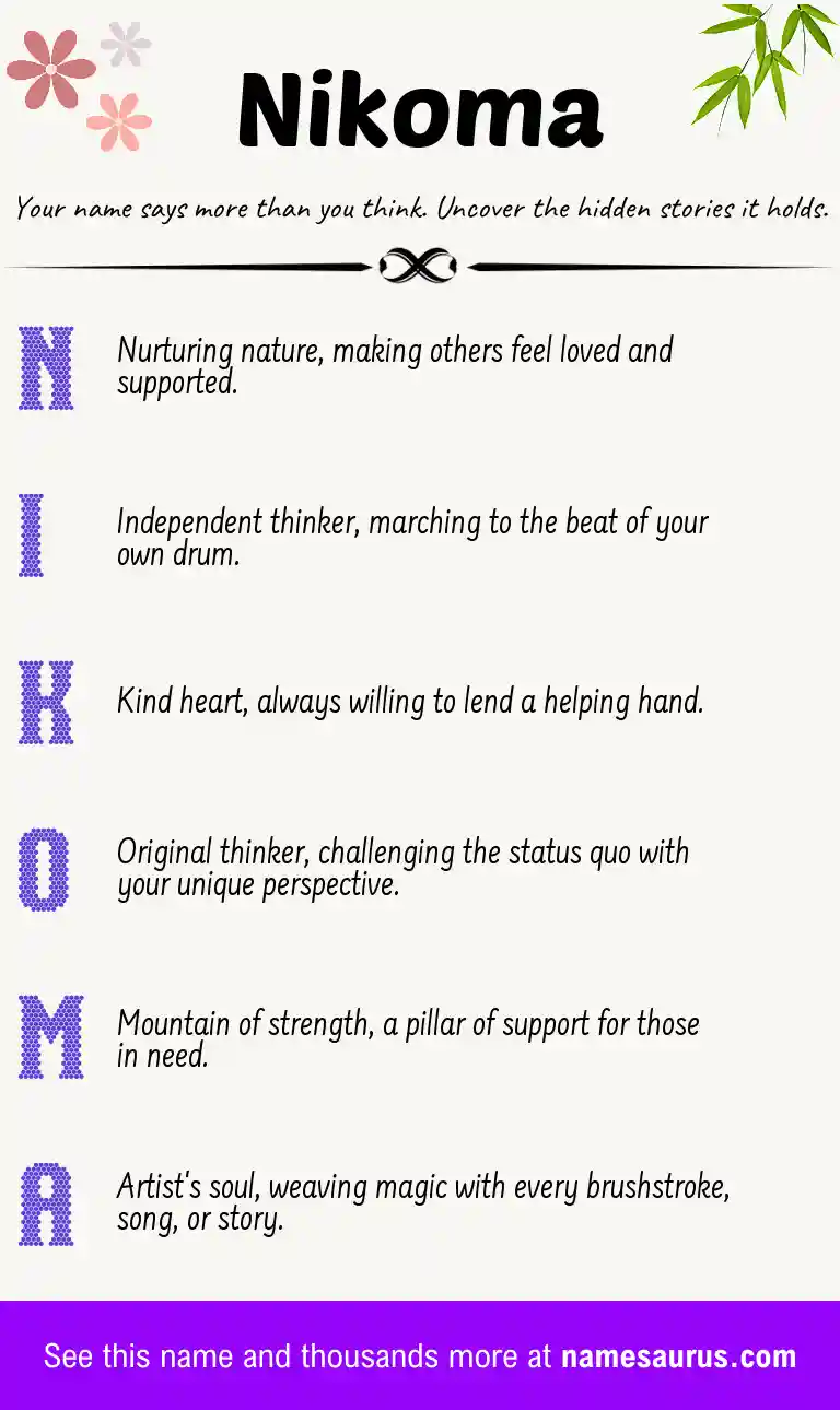 Acrostic poem about Nikoma.