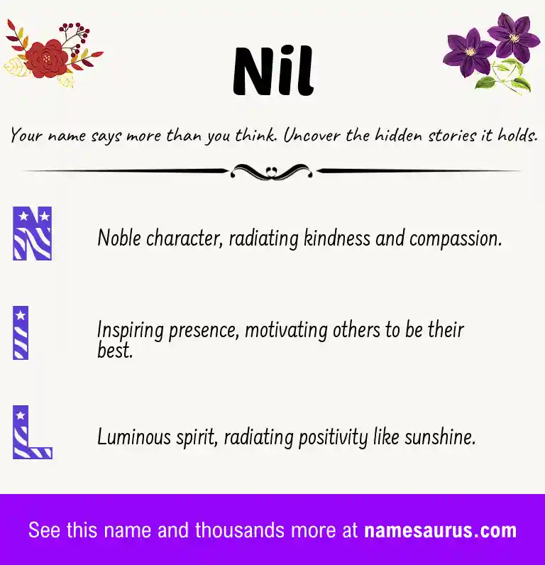 Acrostic poem about Nil.