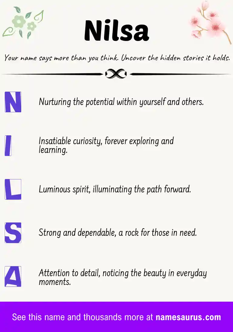Acrostic poem about Nilsa.