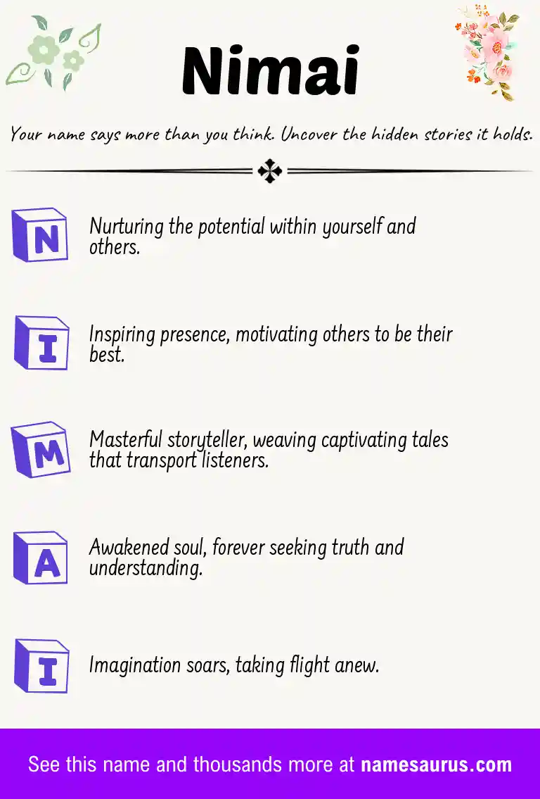 Acrostic poem about Nimai.