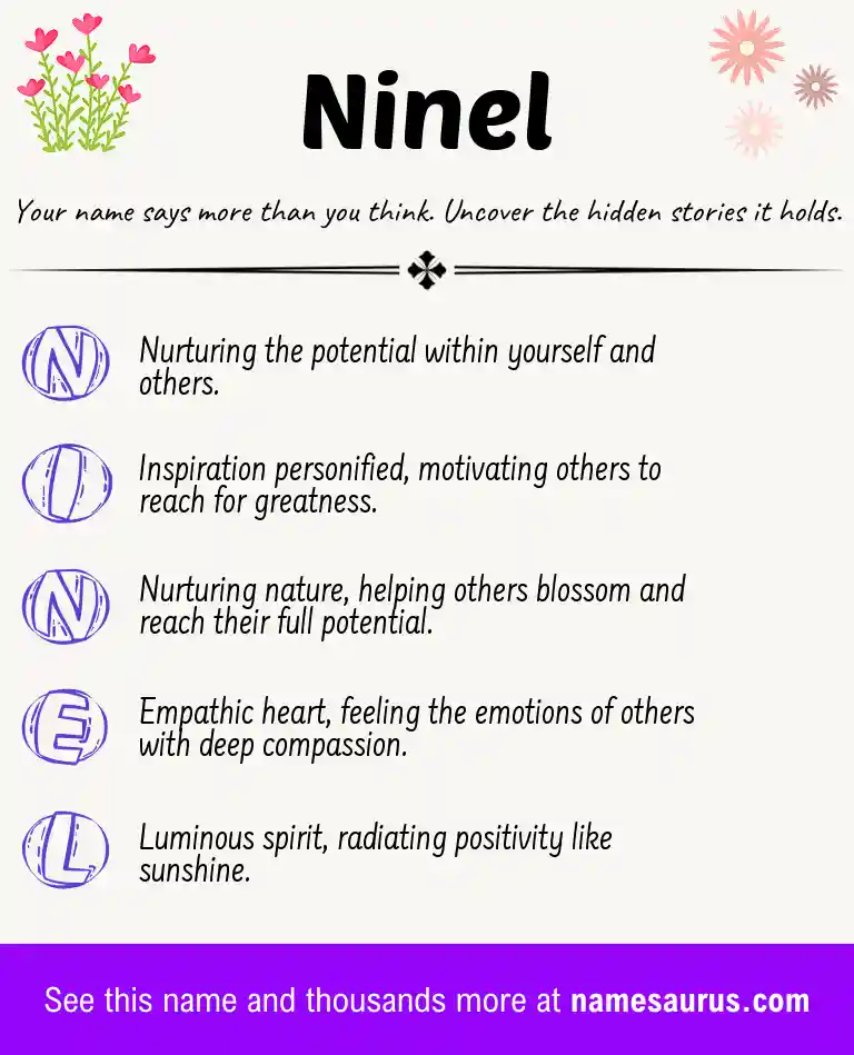 Acrostic poem about Ninel.