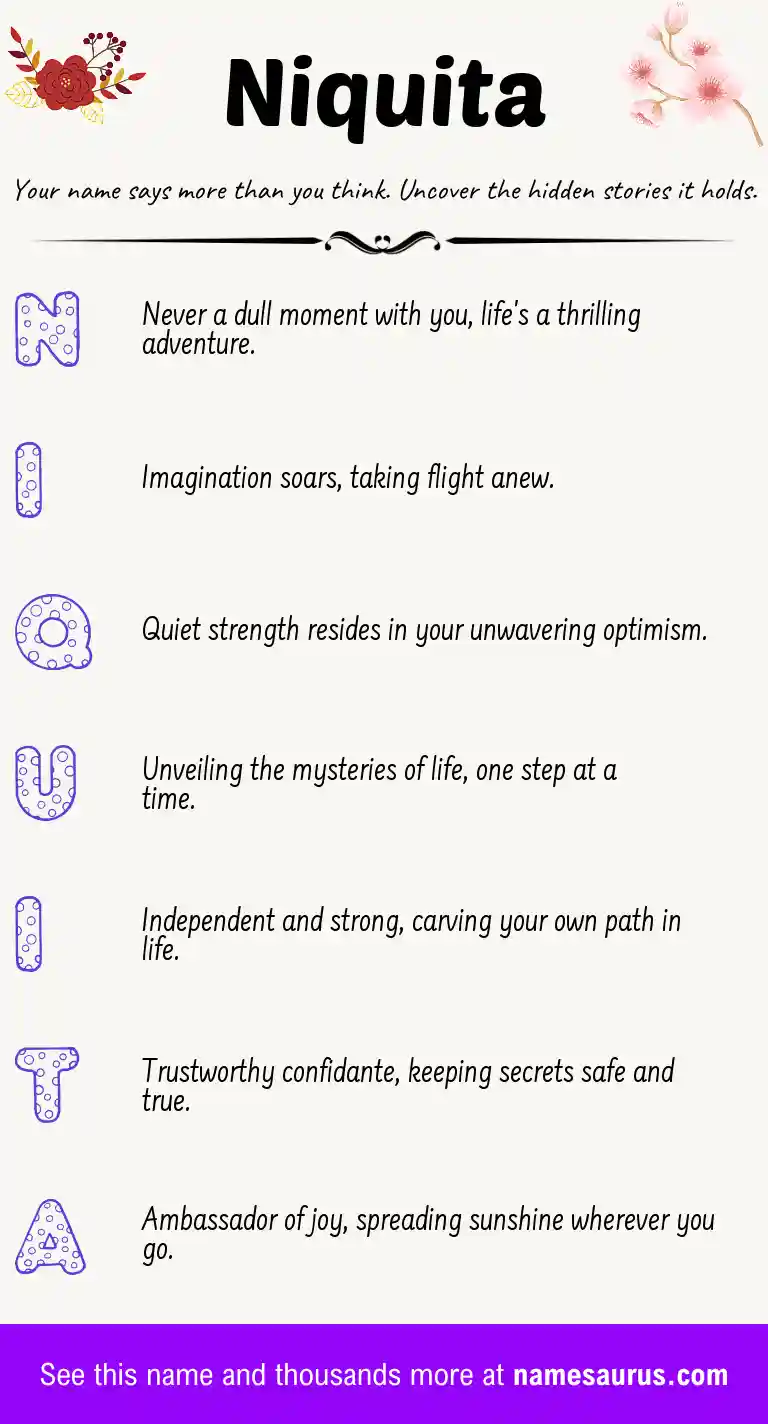 Acrostic poem about Niquita.