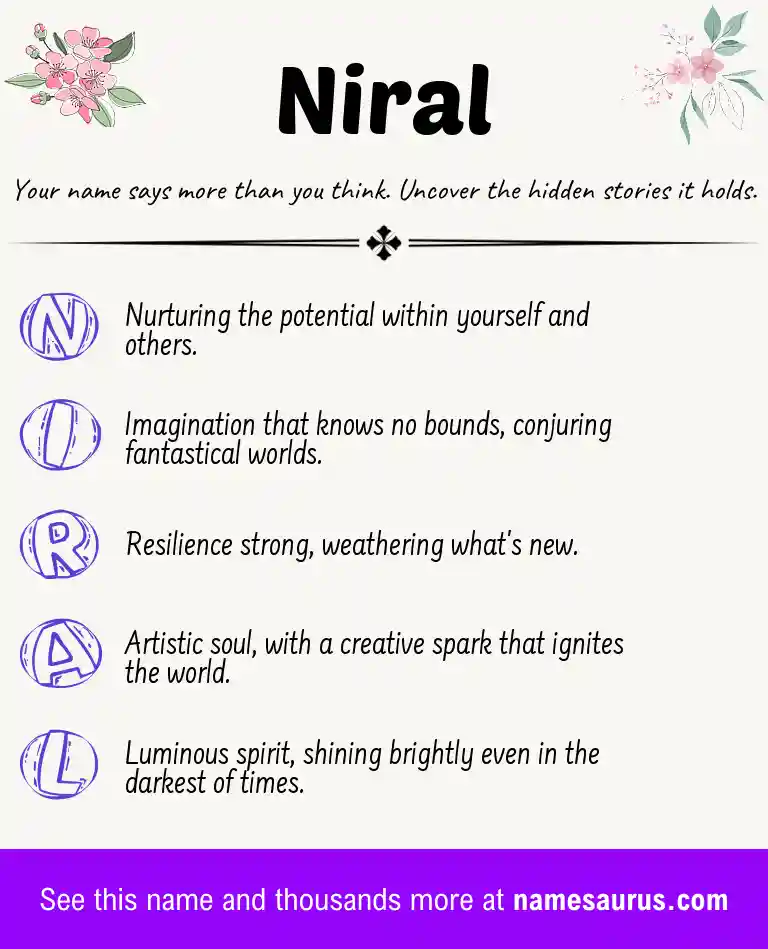 Acrostic poem about Niral.