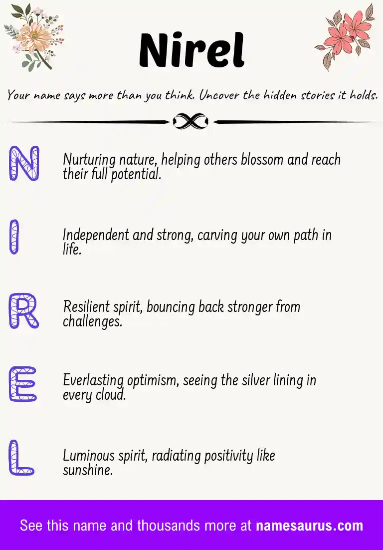 Acrostic poem about Nirel.