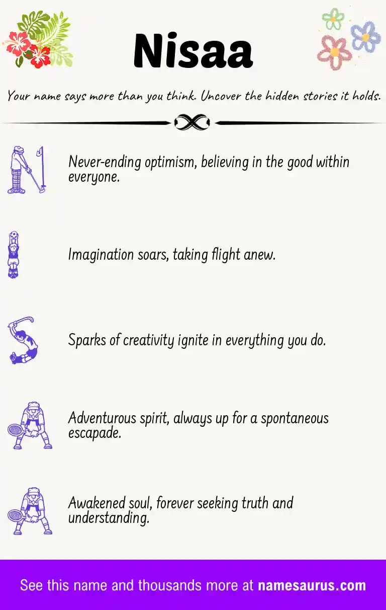 Acrostic poem about Nisaa.