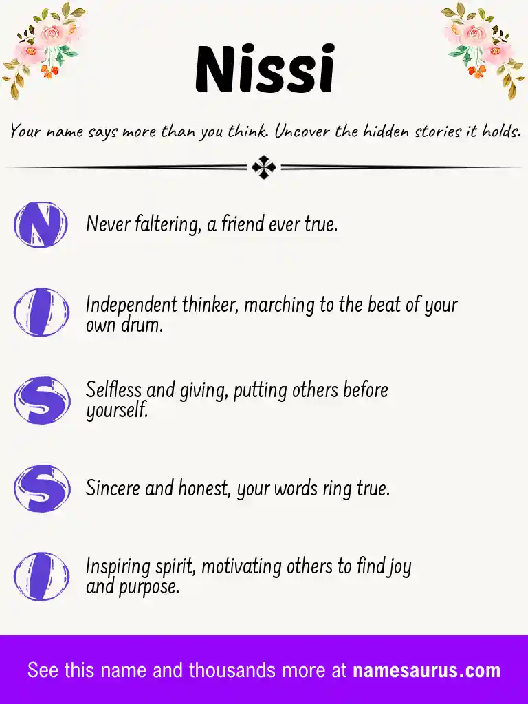 Acrostic poem about Nissi.