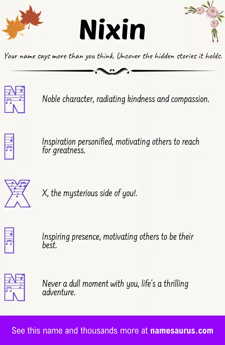 Acrostic poem about Nixin.