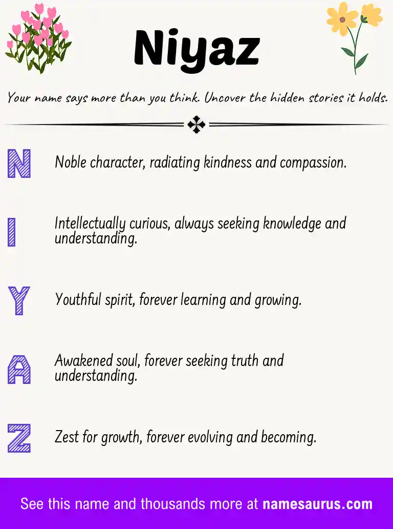 Acrostic poem about Niyaz.