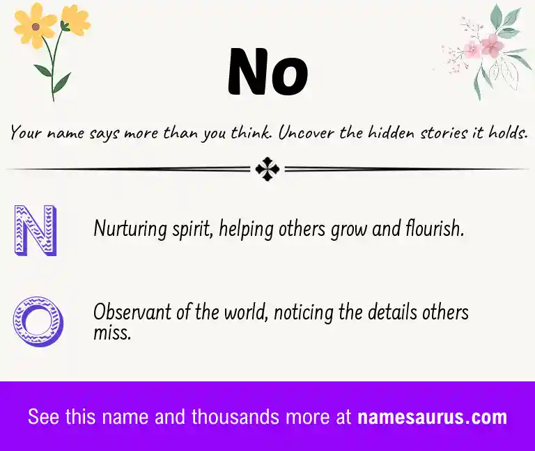 Acrostic poem about No.