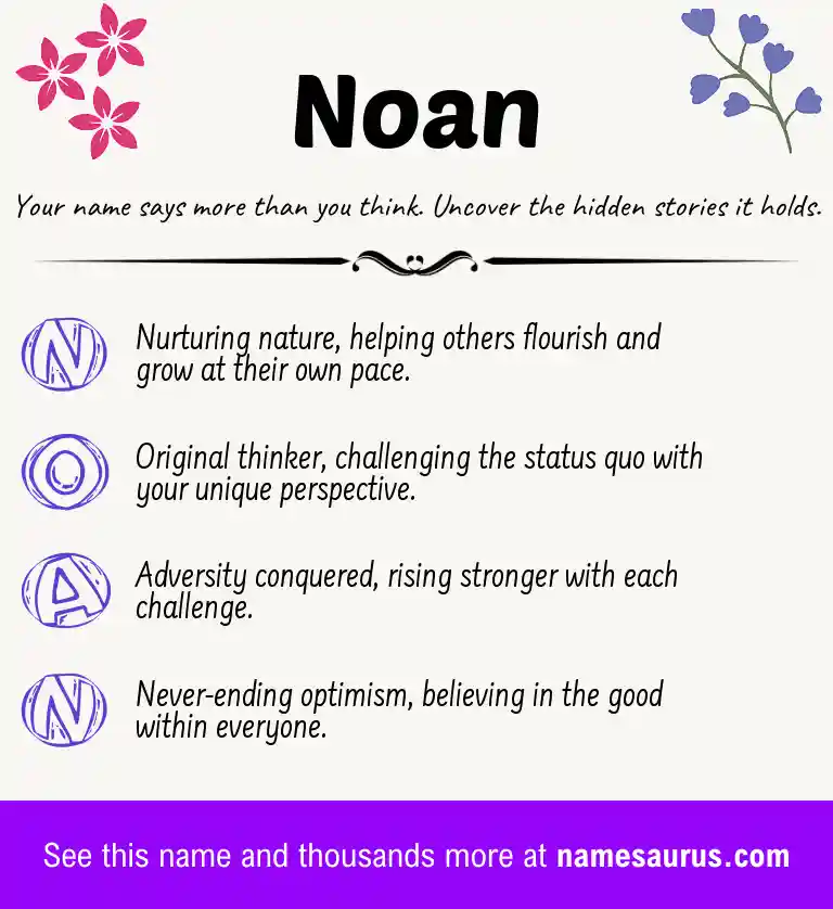 Acrostic poem about Noan.