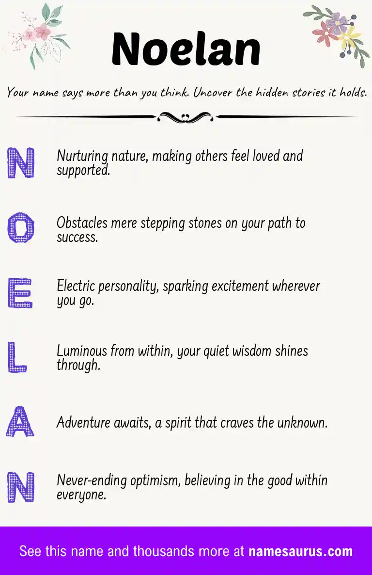 Acrostic poem about Noelan.