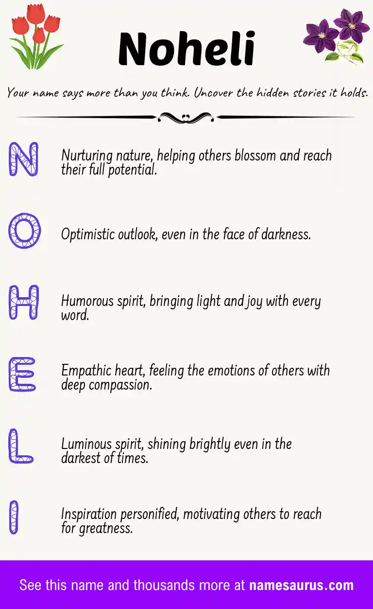 Acrostic poem about Noheli.