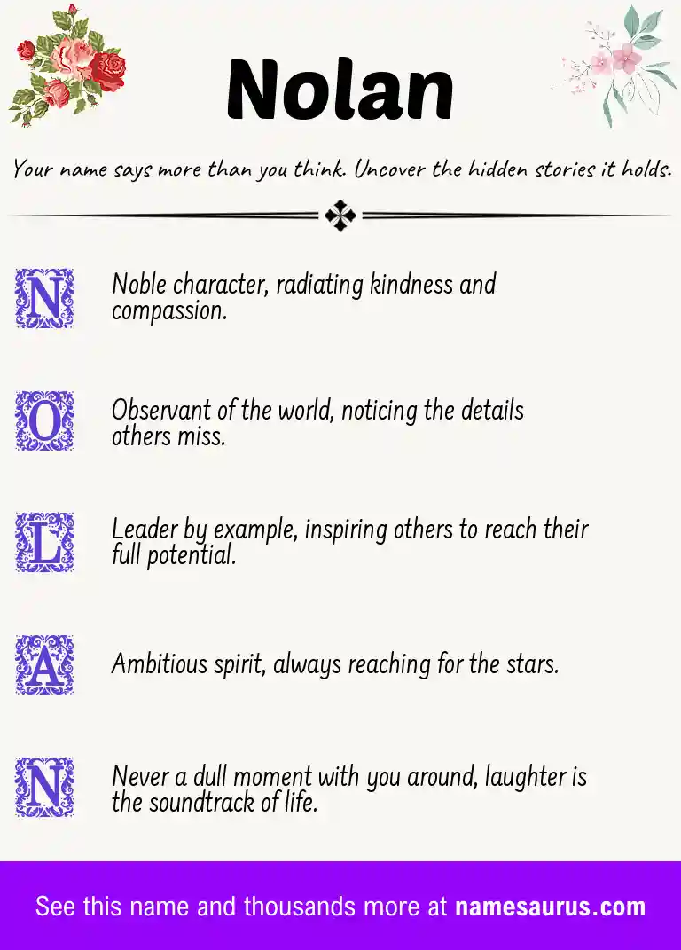 Acrostic poem about Nolan.