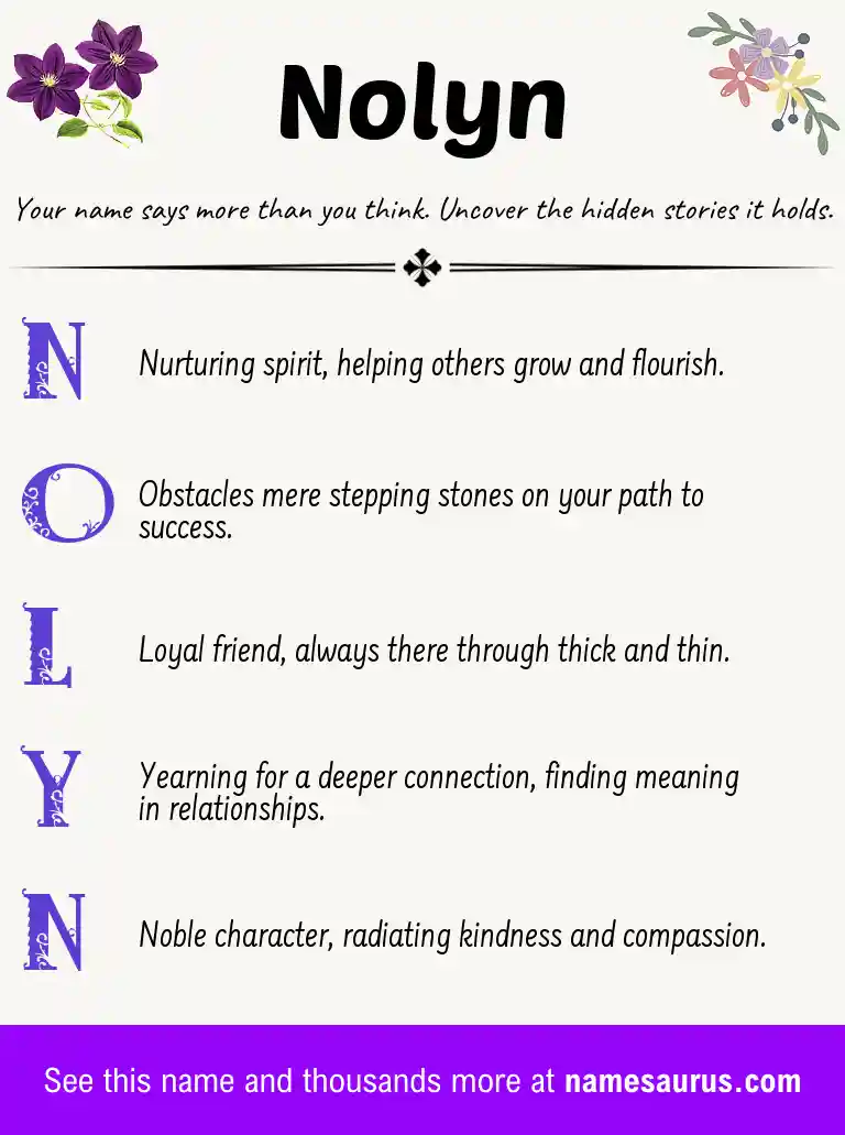 Acrostic poem about Nolyn.