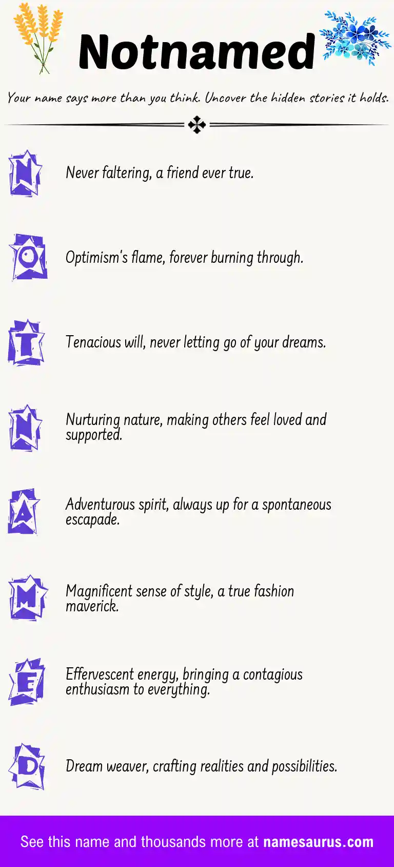 Acrostic poem about Notnamed.