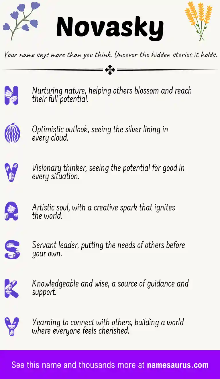 Acrostic poem about Novasky.