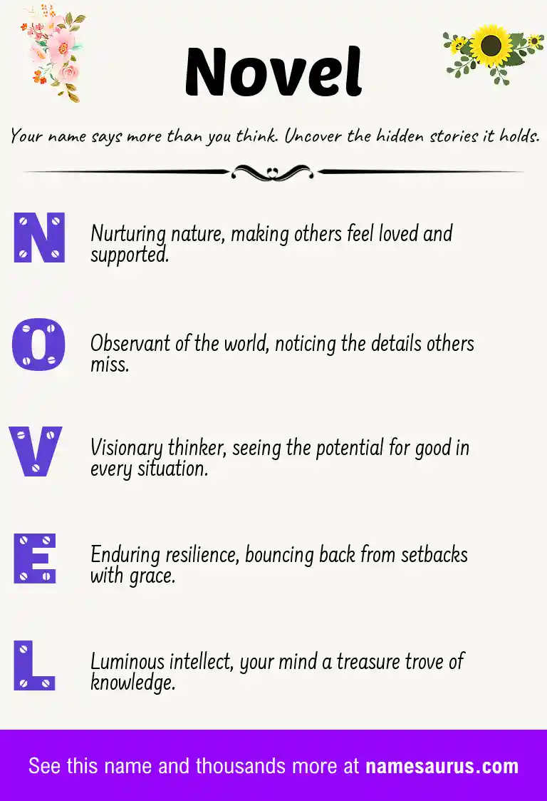 Acrostic poem about Novel.