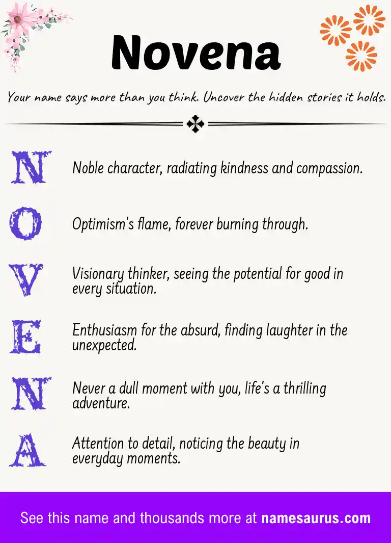 Acrostic poem about Novena.