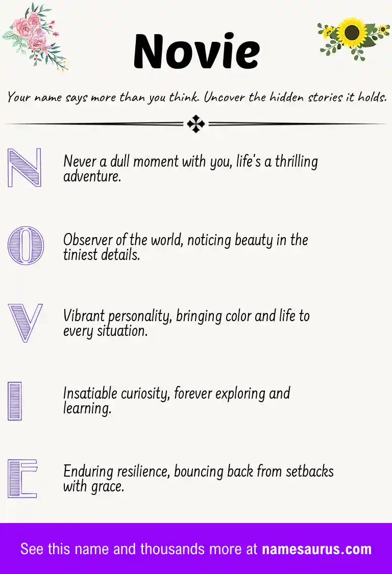 Acrostic poem about Novie.